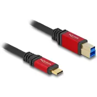 DeLOCK USB 5 Gbps Kabel USB Type-C Stecker zu USB Typ-B Stecker 1 m rot Metall, 1 m, USB C, USB B, USB 3.2 Gen 1 (3.1 Gen 1), 5 Gbit/s, Schwarz, Rot