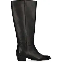 Manfield Schwarze Lederstiefel | Größe 40