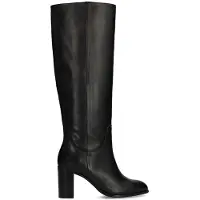 Manfield Schwarze Lederstiefel mit Absatz | Größe 42