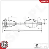 ESEN SKV 40SKV028 Antriebswelle Vorne Rechts für VW Golf VII Schrägheck (5G1, BQ1, BE1, BE2) GOLF VI (5K1) Golf V Schrägheck (1K1) TOURAN (1T1, 1T2)