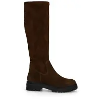 Manfield Dunkelbraune Veloursleder-Stiefel | Größe 41