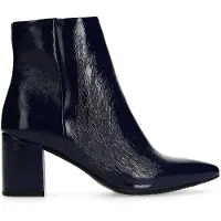 Manfield Blaue Lackleder-Stiefeletten mit Absatz | Größe 40