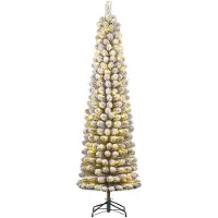 Black Box Kunstweihnachtsbaum Charlton Pilar grün matt H215 x Durchmesser 56 cm mit 160 LED warmweiß (groen)