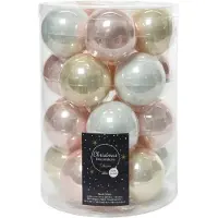 Décoris Weihnachtskugel Glas d6 cm rosa 20Stück Weihnachten A (roze)