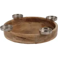 Home Styling Collection Kerzenkranz 40 cm Holz Weihnachtsdekoration