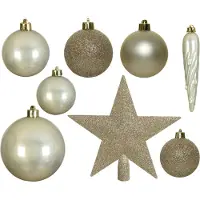 Kaemingk Weihnachtskugeln bruchfest, langlebig, perle 33 Kugeln + Stern