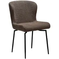 Ebuy24 (2er Set) Glam Dan-Form Esszimmerstuhl Drehfuß Bouclé braun.