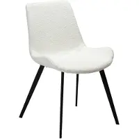 Ebuy24 (2er Set) Hype Dan-Form Esszimmerstuhl Bouclé weiß.