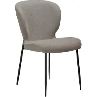 Ebuy24 (2er Set) Glory Dan-Form Esszimmerstuhl Bouclé hellbraun.