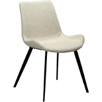 Ebuy24 (2er Set) Hype Dan-Form Esszimmerstuhl Bouclé weiß.