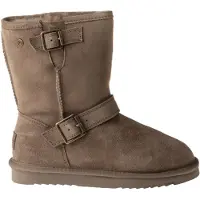 Warmbat Stiefeletten Kangaroo Suede Double Faced Buckle Damen Dark Taupe-Schuhgröße 40
