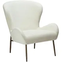 Ebuy24 Glam Dan-Form Sessel Bouclé weiß.