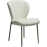 Ebuy24 (2er Set) Glory Dan-Form Esszimmerstuhl Bouclé weiß.
