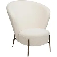 Ebuy24 Orbit Dan-Form Sessel Bouclé weiß.