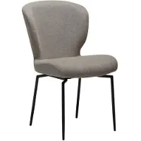 Ebuy24 (2er Set) Glory Dan-Form Esszimmerstuhl Drehfuß Bouclé hellbraun.