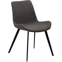 Ebuy24 (2er Set) Hype Dan-Form Esszimmerstuhl Bouclé grau.