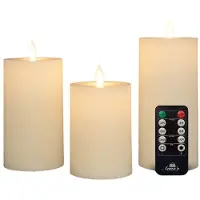 Anna's Collection Stumpenkerze-USB Wachs d7,5 cm weiß 3er-Set (wit)