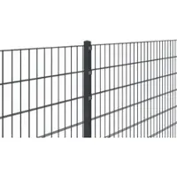 Meingartenversand.de Doppelstabmattenzaun 2m - 6/5/6 - Anthrazit (RAL 7016) - 200 x 80 cm - Zaunmatte mit 2 m Breite aus verzinktem Stahl - robust und langlebig