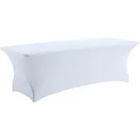 Oviala Business Elastische Tischdecke weiß für Klapptisch 244 cm -