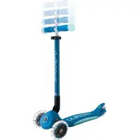 Globber ELITE GLOW LIGHTS – Roller Kinder, 120/80 mm, 3-rädrig, verstellbar, LED-Leuchtrollen, Glow-Effekt, petrol