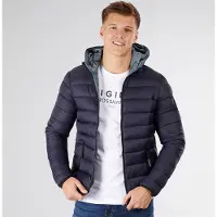 Crosshatch Herren Puffer Jacke Mit Raffung Mitternacht