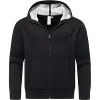 Ragwear Kapuzensweatjacke "Raggan Zip" Zipper aus Rippstrick mit großer Kapuze