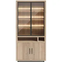 Henders & Hazel Pavie Buffet mit LED Eiche Furnier/Metallgestell 100x215 cm