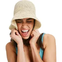 Roxy Sonnenhut "Loving Sun", Damen, Gr. M, beige (natural), Obermaterial: 100% Papier., Hüte Sonnenhut