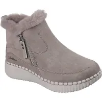 SKECHERS Winterboots "WILSHIRE BLVD-FRESH ZIP", Damen, Gr. 38, Warmfutter, beige (taupe), Veloursleder, Schuhe Winterboots, Boots mit Reißverschluss, Topseller