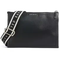 Ted Baker Leder Umhängetasche Schultertasche Larinda Webbing Leather Crossbody Bag Black schwarz