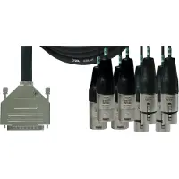 Cordial CFD 1,5 DFMY - 1x D-Sub, 4x XLR male 3 pol, 4 x XLR female 3 pol, 1,50m