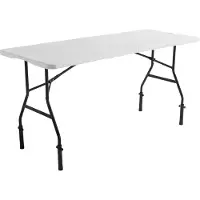 Oviala Business Rekkem HDPE-Klapptisch mit Aufsätzen 180 x 75 x 74cm Weiß