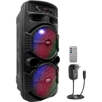 Pyle Bluetooth Lautsprecher - PA Anlage, Karaoke Maschine, Musikbox Groß, Partybox, Dual 8” Subwoofer, Tragbare Musikboxen 600W