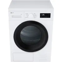 LG RT80B2, Freistehend, Frontlader, Wärmepumpe, Weiß, Rechts, Schwarz, Transparent