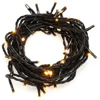 Konstsmide - Micro LED Lichterkette, 20 bernsteinfarbene Dioden, 24V Außentrafo, schwarzes Kabel; 3609-800