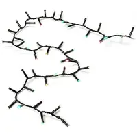 Konstsmide 3868-505 LED Minilichterkette, Cluster, mit 600 bonbonfarben LEDs. Schwarzes Kabel, Außentrafo, Transformer IP44