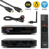 Octagon SX988 4K UHD Linux E2 IP-Receiver mit 600 MBit/s WLAN Adapter (LAN, HDMI, USB, schwarz)