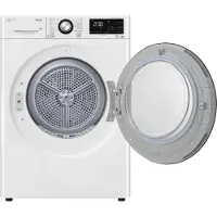 LG RH90V9AVBN, Freistehend, Frontlader, Wärmepumpe, Weiß, Tasten, Drehregler, Rechts