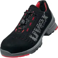 Uvex 1 Sicherheitsschuh S1 Halbschuh gelocht schwarz/rot 46 - 8546846 - schwarz/rot