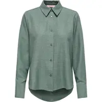 ONLY Hemdbluse "ONLBETTY MELLI LS SHIRT WVN", Damen, Gr. XS, laurel wreath detail:melange, Web, Obermaterial: 100% Polyester, meliert, Po-bedeckend, lange Manschette, Blusen Hemdbluse