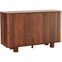 Oviala Modernes rechteckiges Sideboard mit 3 Türen L 120 cm dunkles Holz - Dario