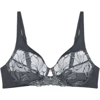 Triumph Bügelloser BH "Wild Iris" in Anthrazit - 90C