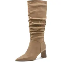 Tamaris Damen Stiefel rutschfest mit gerafften Schaft 1-25507-45, Größe:37 EU, Farbe:Beige