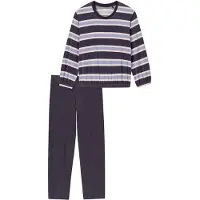 Schiesser Schlafanzug "Casual Essentials" Rundhalsausschnitt, wärmende Frottee-Qualität, langärmelig