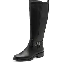 Tamaris Damen cooler Langschaft-Stiefel mit Schnallen Reißverschluss 1-25612-45, Größe:39 EU, Farbe:Schwarz