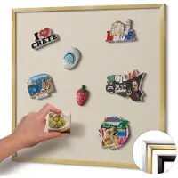 Wallfluent MAGNETTAFEL 50x50 cm Goldener Rahmen Hellbeige