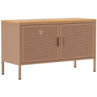 Oviala Business Modernes Sideboard mit 2 Türen, L 100 cm, aus braunem Metall