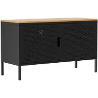 Oviala Business Modernes Sideboard mit 2 Türen, L 100 cm, aus schwarzem Metall