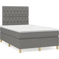 Syfax Boxspringbett mit Matratze Dunkelgrau 120x200 cm Stoff