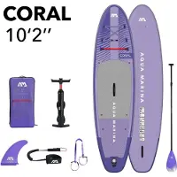 Aqua Marina Coral, Aufblasbares Kajak, 1 Person(en), 105 kg, Hellgrau, Violett, EVA (Äthylen-Vinylazetat), Polyvinylchlorid (PVC), 3100 mm
